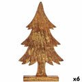 Decorative Christmas Tree Figure, Gold, Wood, 5 x 39 x 22 cm (6 Units)