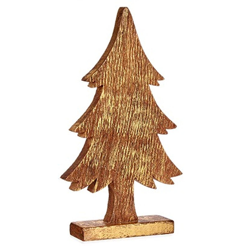 Decorative Christmas Tree Figure, Gold, Wood, 5 x 39 x 22 cm (6 Units)
