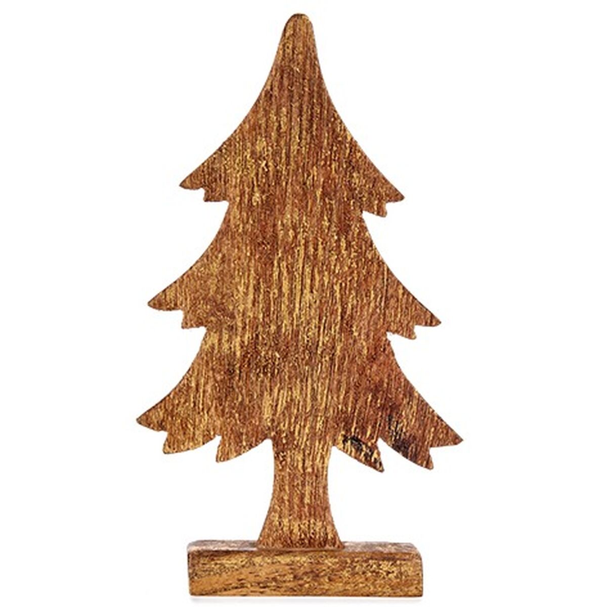 Decorative Christmas Tree Figure, Gold, Wood, 5 x 31 x 15.5 cm (6 Units)