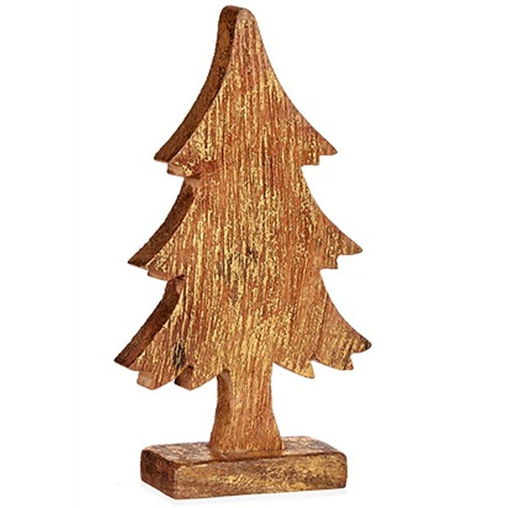Decorative Christmas Tree Figure, Gold, Wood, 5 x 31 x 15.5 cm (6 Units)
