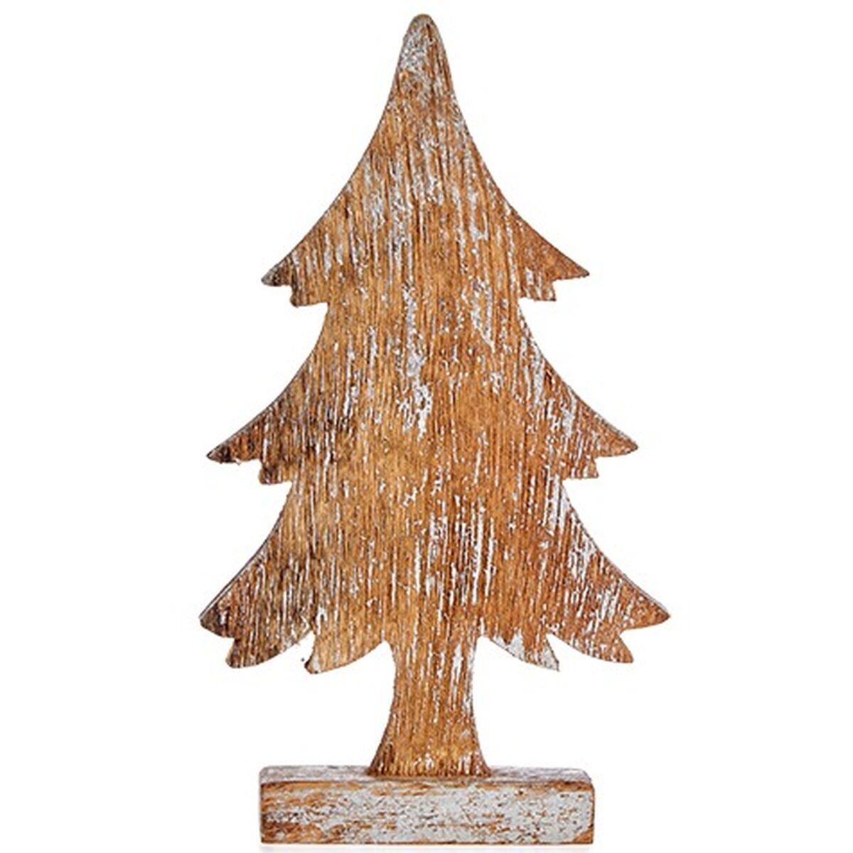 Decorative Christmas Tree Figure, Silver, Wood, 5 x 31 x 15 cm (6 Units)