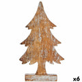 Decorative Christmas Tree Figure, Silver, Wood, 5 x 31 x 15 cm (6 Units)