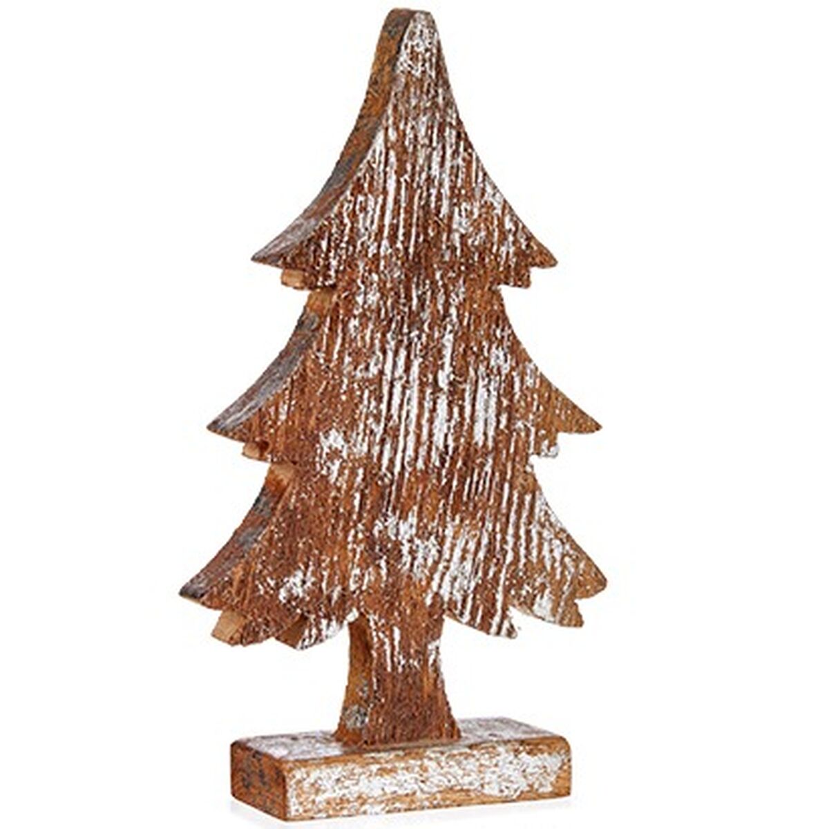 Decorative Christmas Tree Figure, Silver, Wood, 5 x 31 x 15 cm (6 Units)
