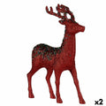 Decorative Christmas Reindeer Figure, Red, Plastic, 15 x 45 x 30 cm (2 Units)