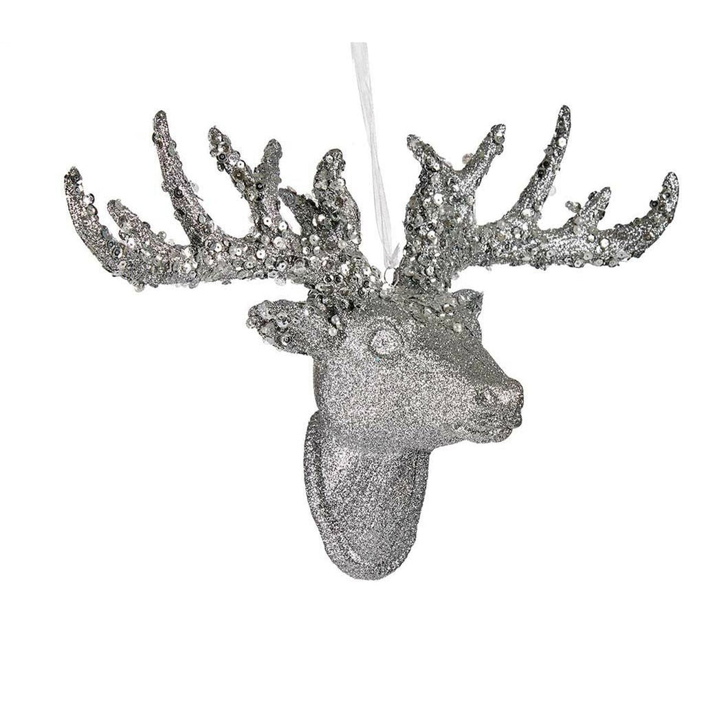 Christmas Ornament Reindeer Necklace Silver Plated 32 cm (4 Units)