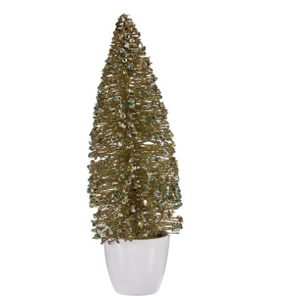 Decorative Christmas Tree Figure, Bronze Gold, Plastic, 10 x 33 x 10 cm (6 Units)