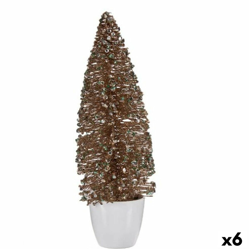 Decorative Christmas Tree Figure, Mint Champagne, Plastic, 10 x 33 x 10 cm (6 Units)