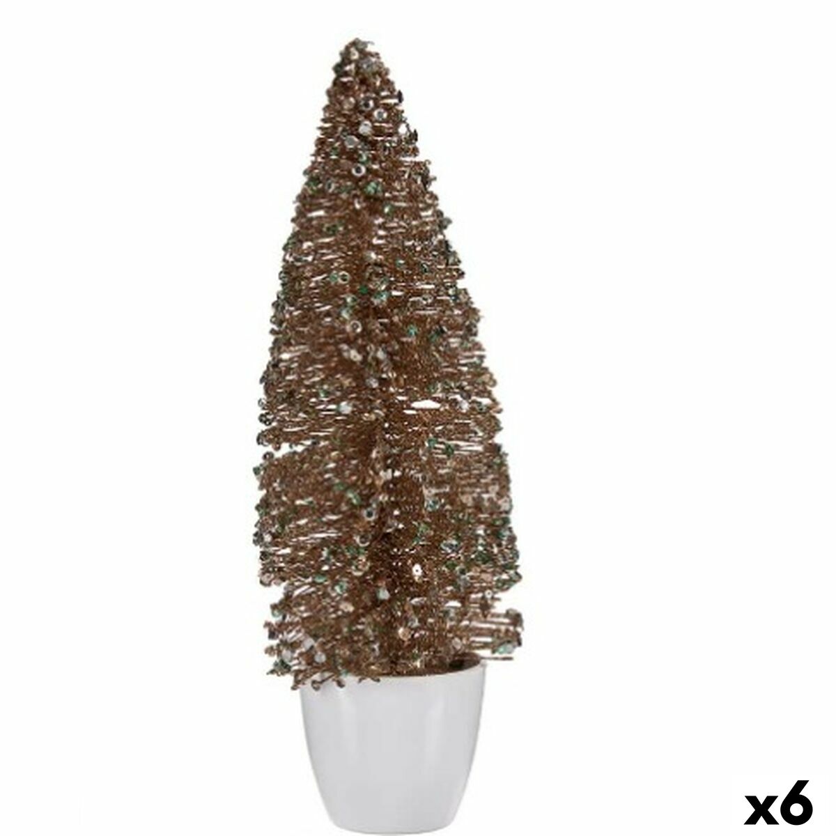 Decorative Christmas Tree Figure, Mint Champagne, Plastic, 10 x 33 x 10 cm (6 Units)