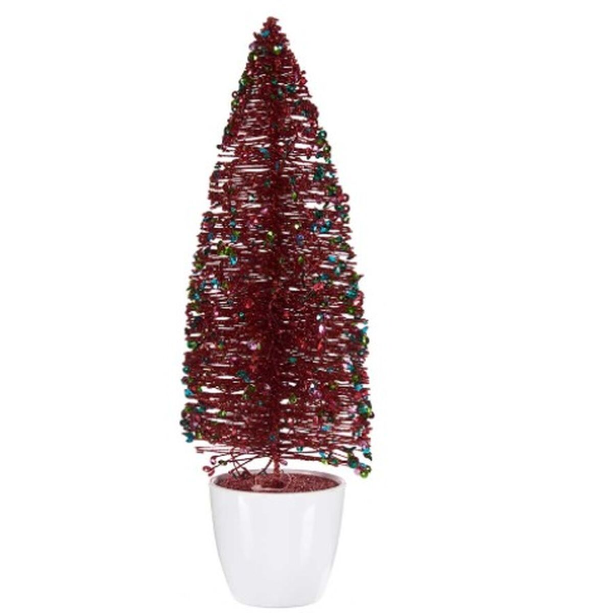 Decorative Christmas Tree Figure, Red Plastic, 10 x 33 x 10 cm (6 Units)