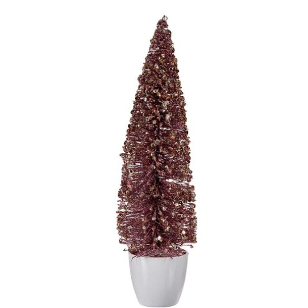 Decorative Pink Plastic Christmas Tree Figure 10 x 38 x 10 cm (6 Units)