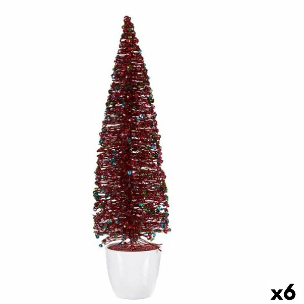 Decorative Christmas Tree Figure, Fuchsia Blue, Plastic, 10 x 38 x 10 cm (6 Units)