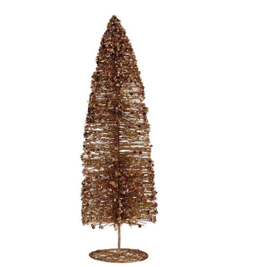 Decorative Christmas Tree Figurine with Gold Sequins, 10 x 41 x 10 cm (6 Units)