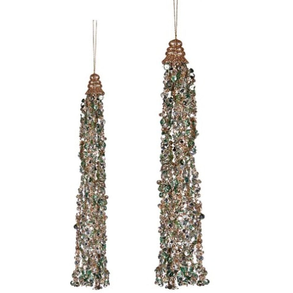 Christmas Ornament Necklace Garlands Champagne Blue (24 Units)