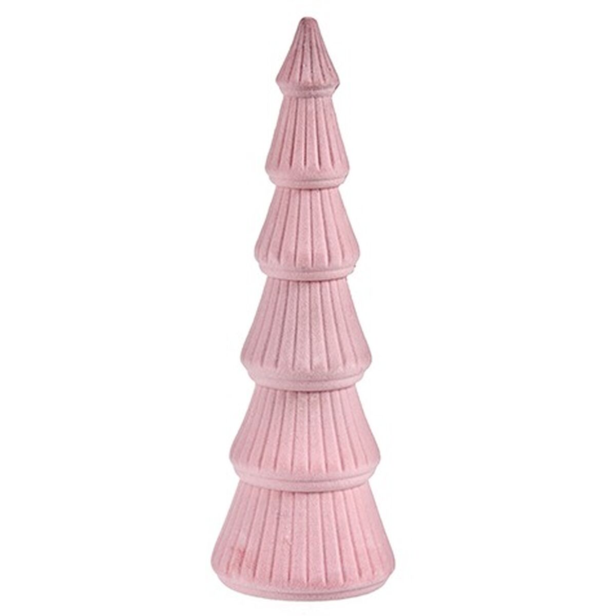 Pink Velvet Wooden Christmas Tree 12 x 34.5 x 12 cm (8 Units)
