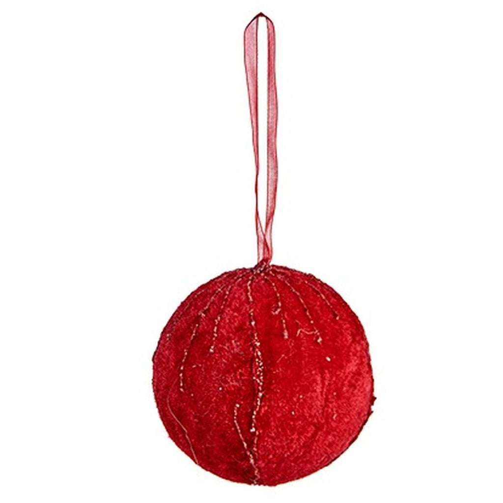 Krist+ 19A5458-1 Red Polyester Christmas Ball Set (6 Units)