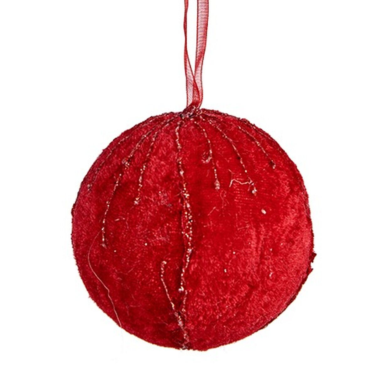 Krist+ 19A5458-1 Red Polyester Christmas Ball Set (6 Units)