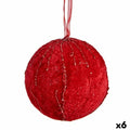 Krist+ 19A5458-1 Red Polyester Christmas Ball Set (6 Units)