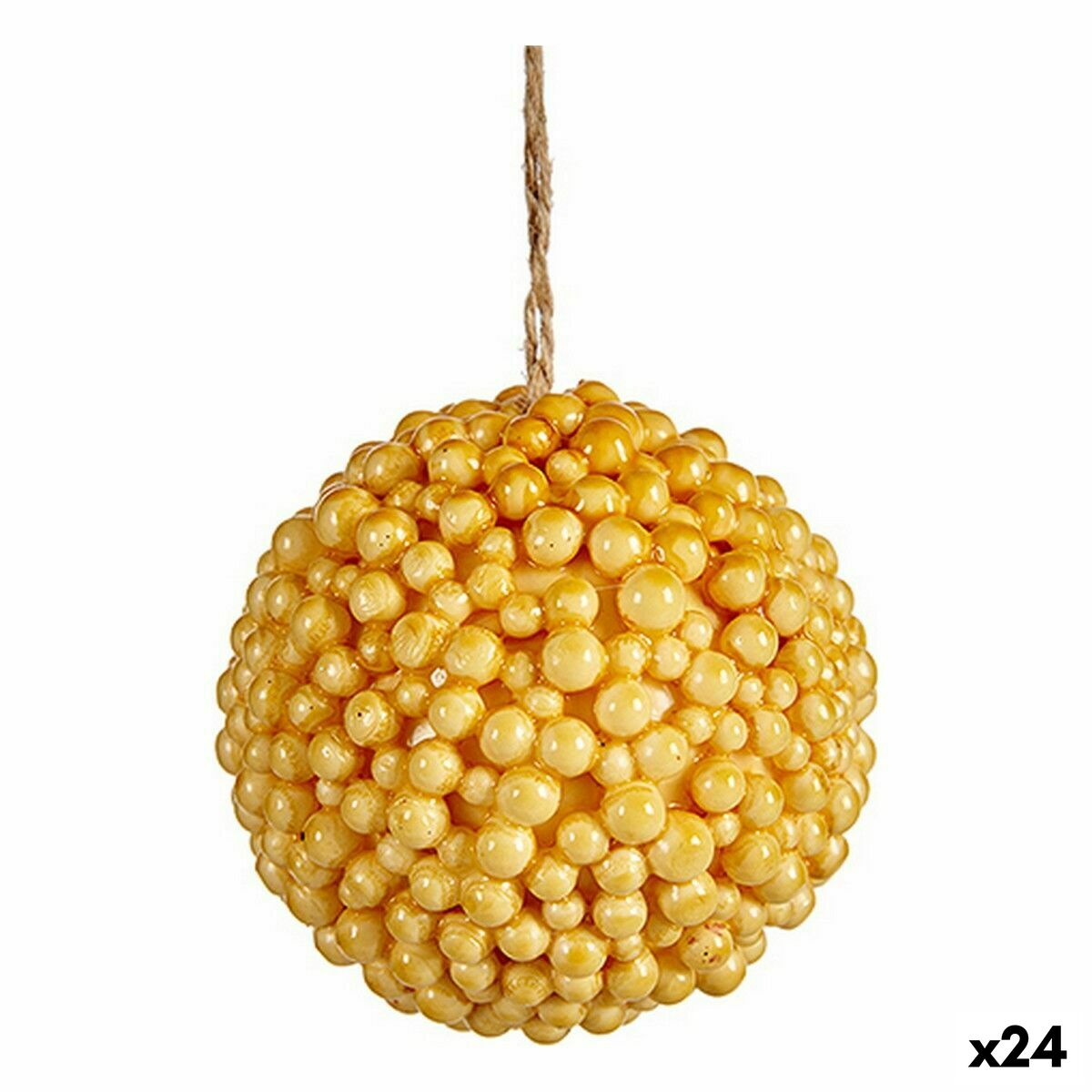 Krist+ Christmas Ball 19A24331 Yellow Plastic (24 Units)