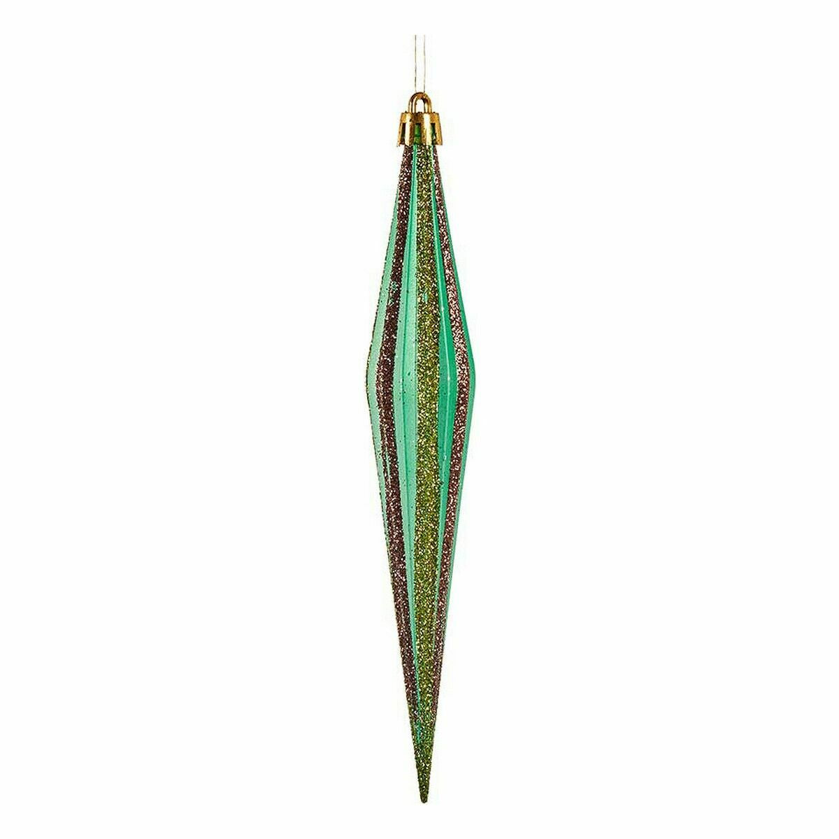 Krist+ 00901 Green Gold Elongated Christmas Decoration Set 3 x 8.5 x 19 cm (12 Units)