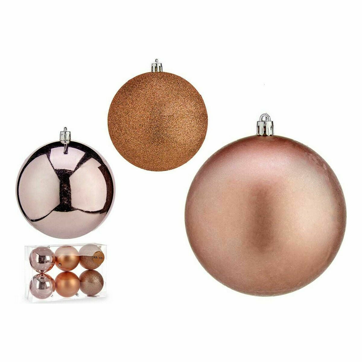 Krist+ 00727 Pink Plastic Christmas Ball Set (12 Units)