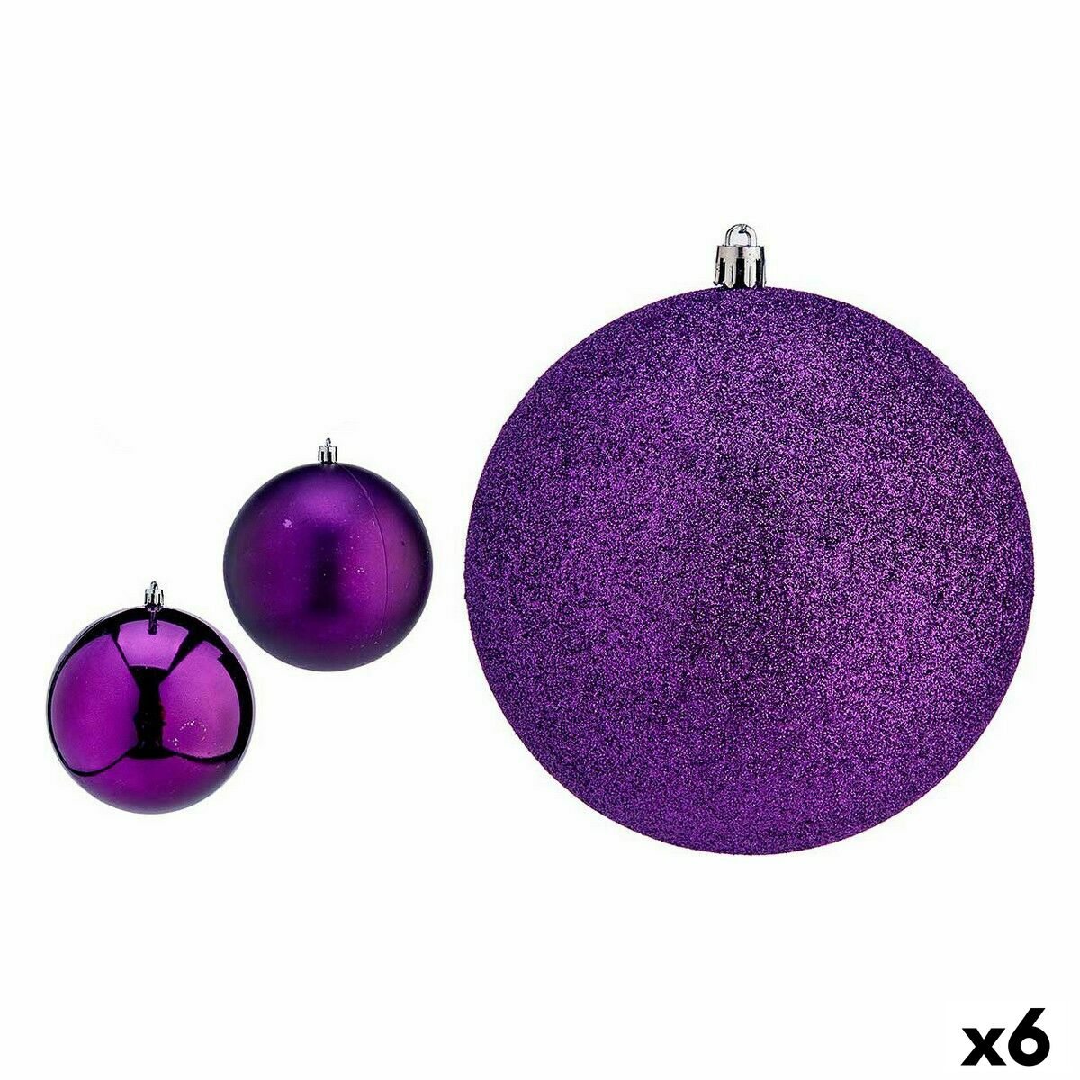 Krist+ 00774 Purple PVC Christmas Ball Set Ø 12 cm (6 Units)