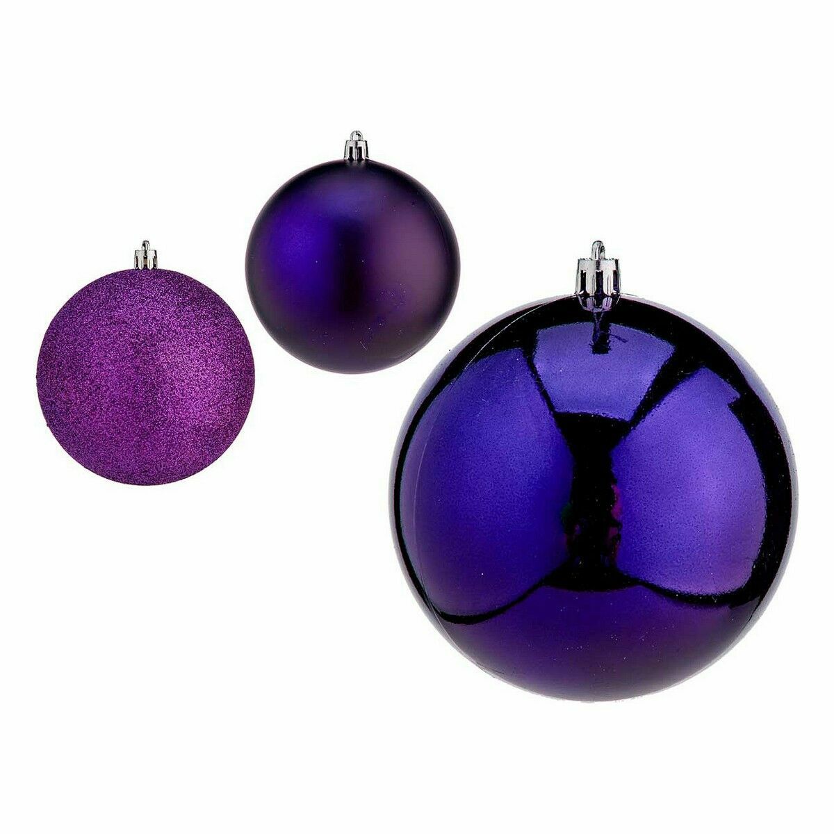Krist+ 00775 Purple Plastic Christmas Ball Set (12 Units)
