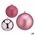 Krist+ 00787 Pink Plastic Christmas Ball Set (12 Units)