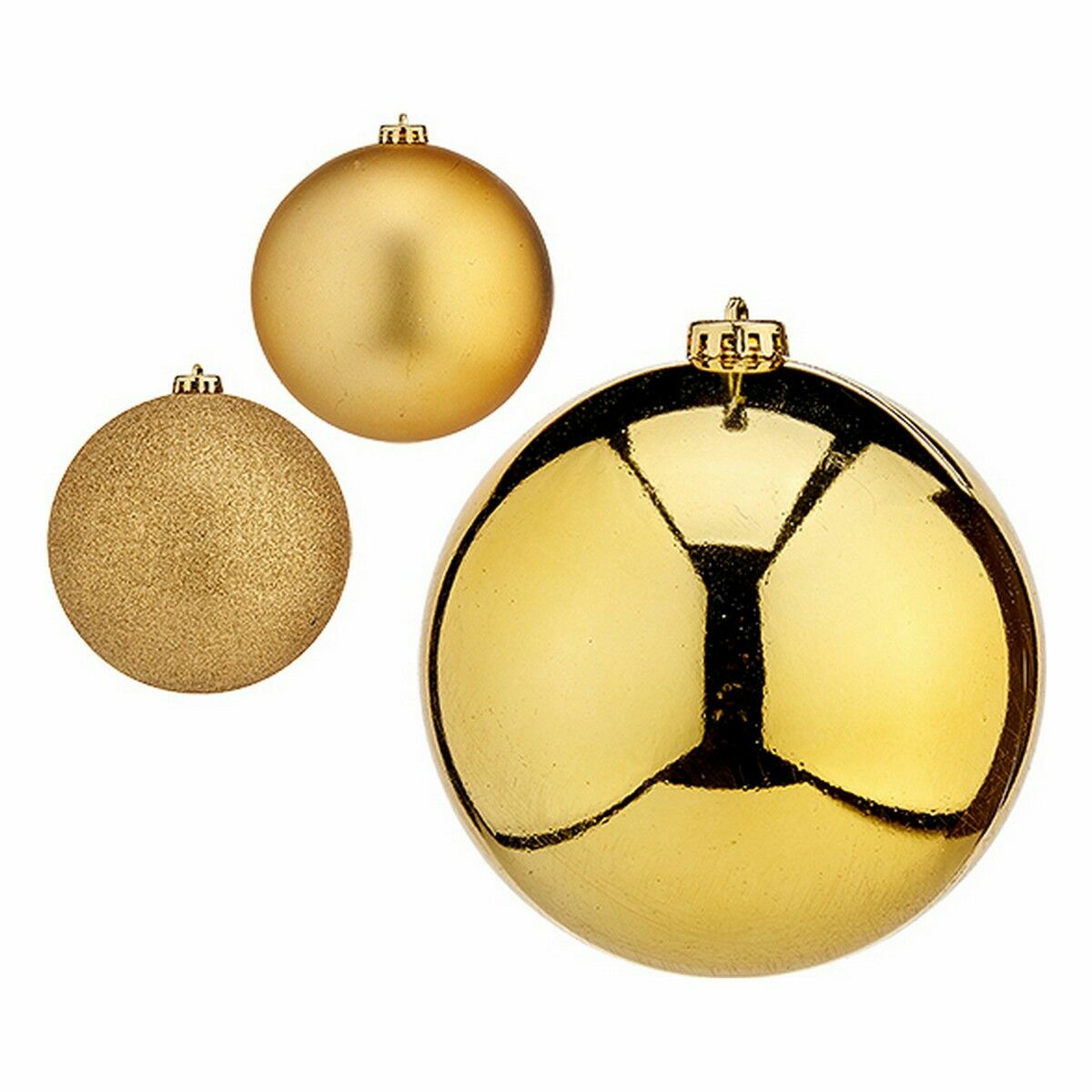 Krist+ 00791 Gold Plastic Christmas Ball Set Ø 15 cm (4 Units)