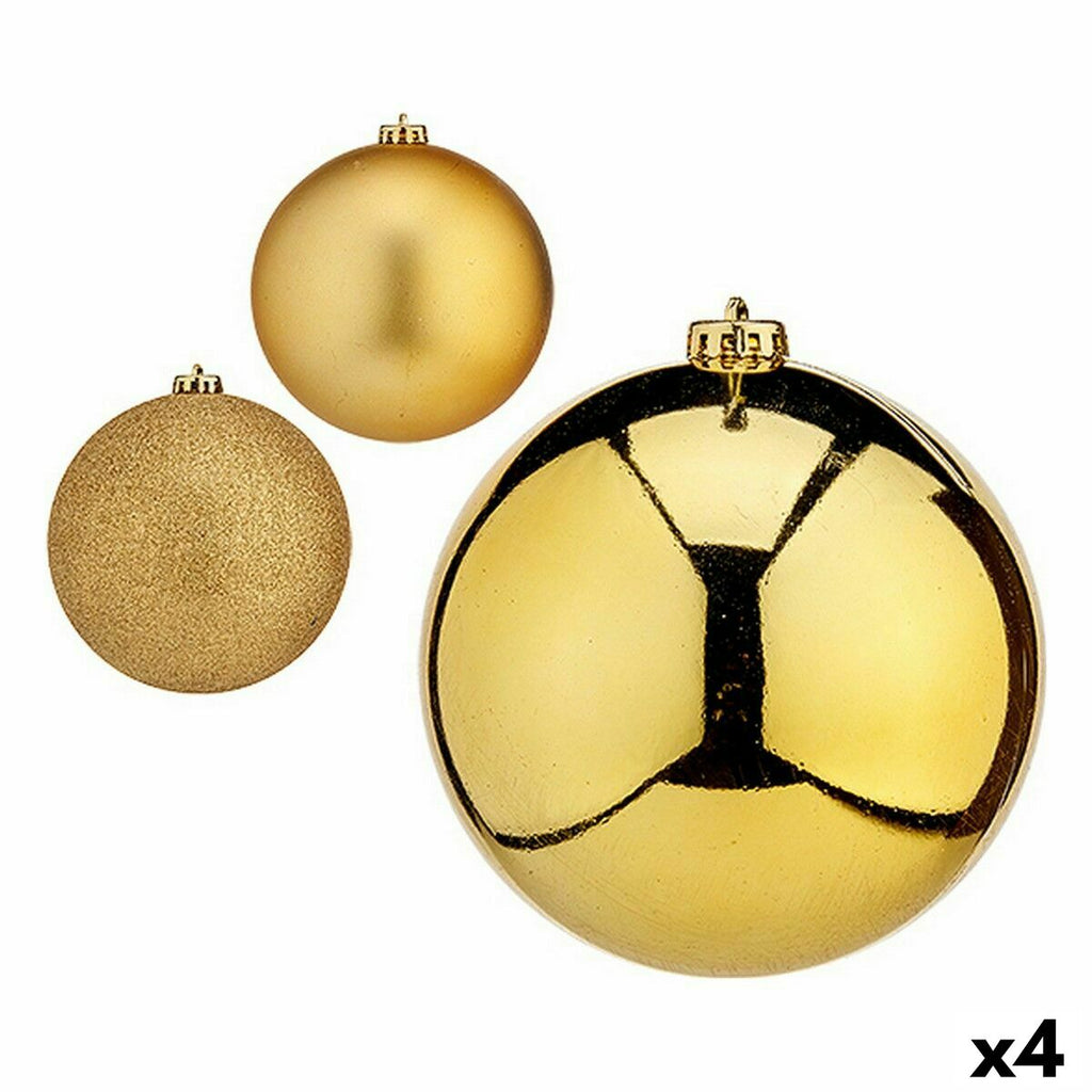 Krist+ 00791 Gold Plastic Christmas Ball Set Ø 15 cm (4 Units)
