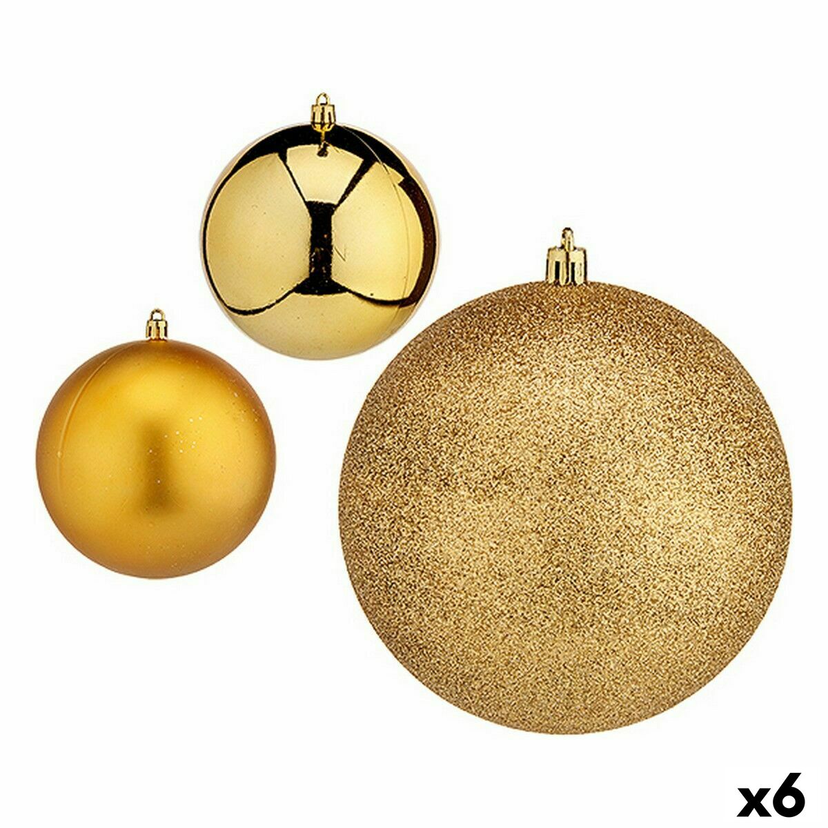 Krist+ 00792 Gold Plastic Christmas Ball Set (6 Units)