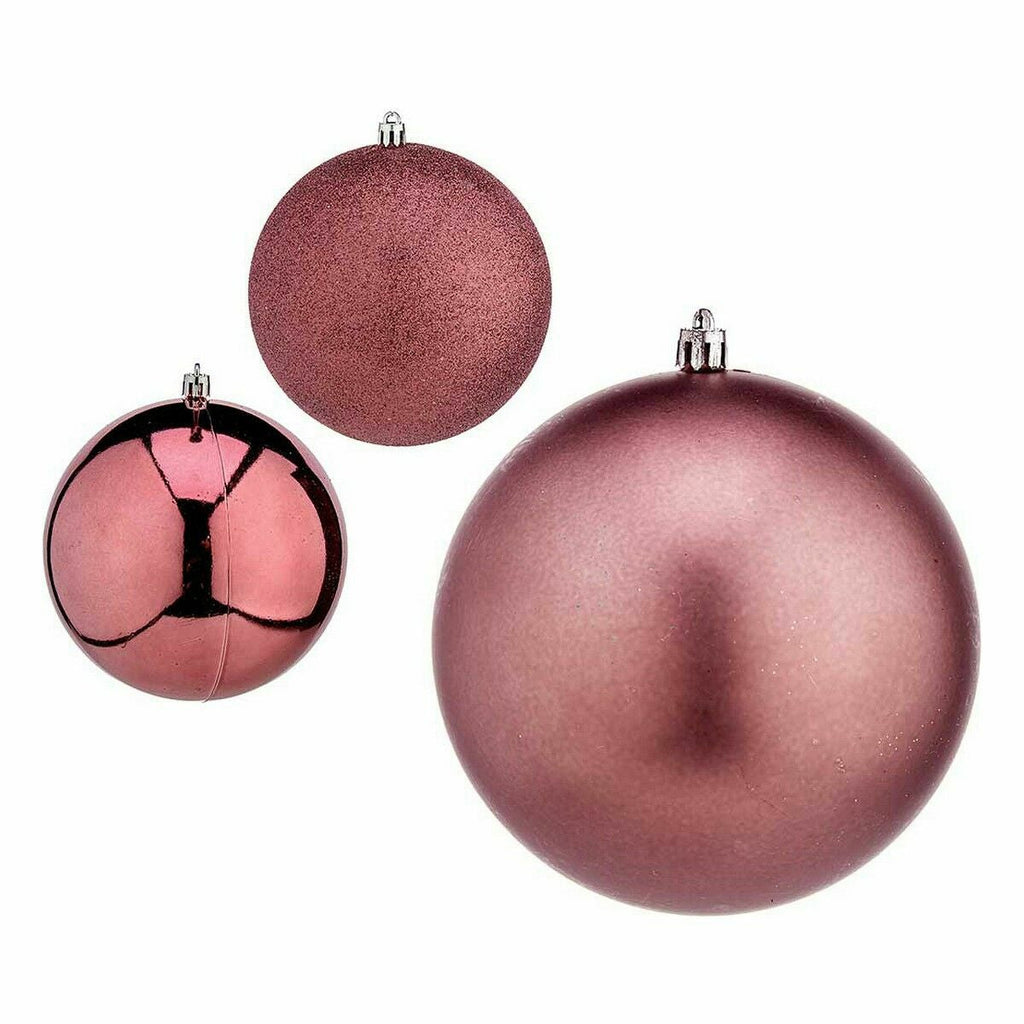 Krist+ 00798 Pink Plastic Christmas Ball Set Ø 12 cm (6 Units)