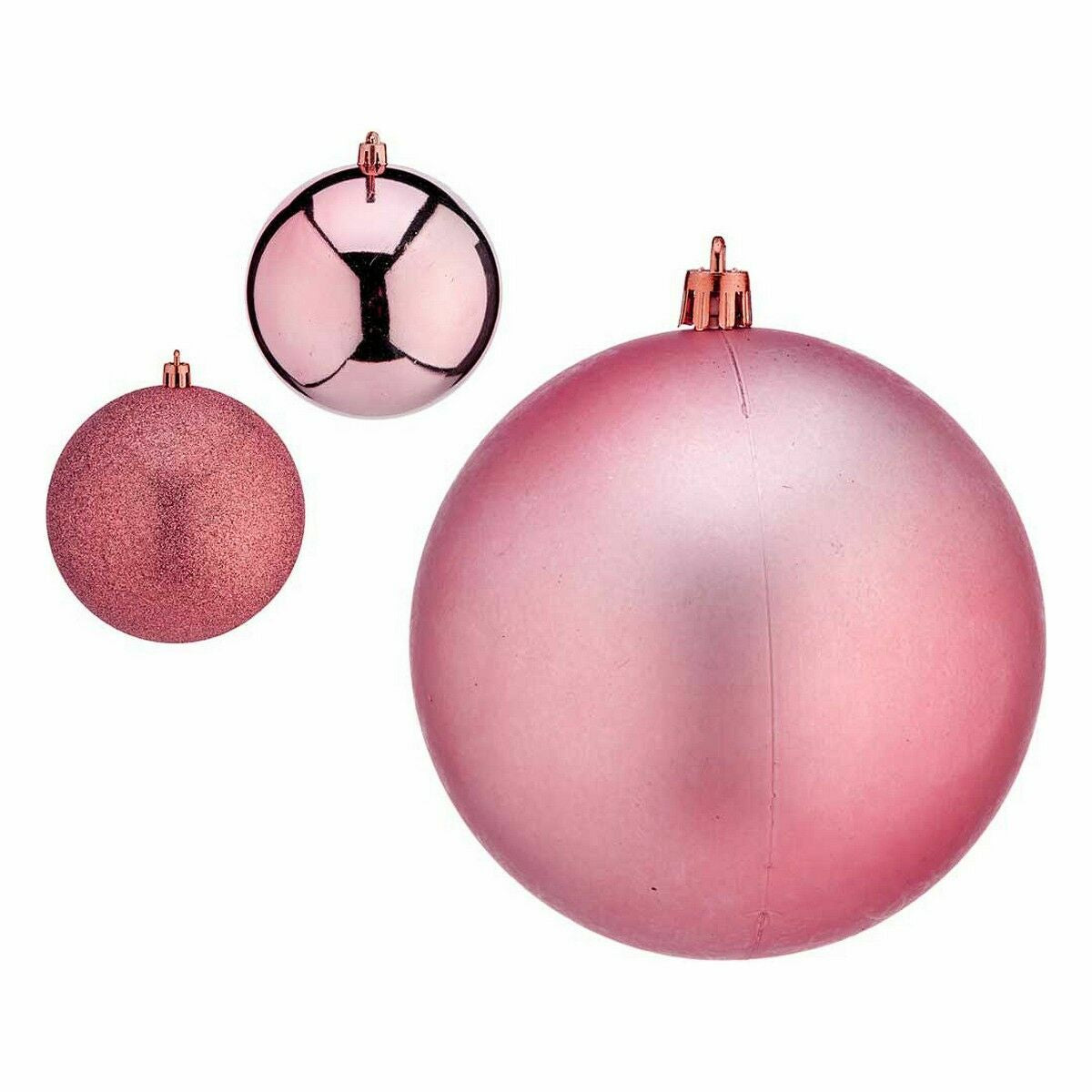 Krist+ 00810 Pink Plastic Christmas Ball Set (6 Units)