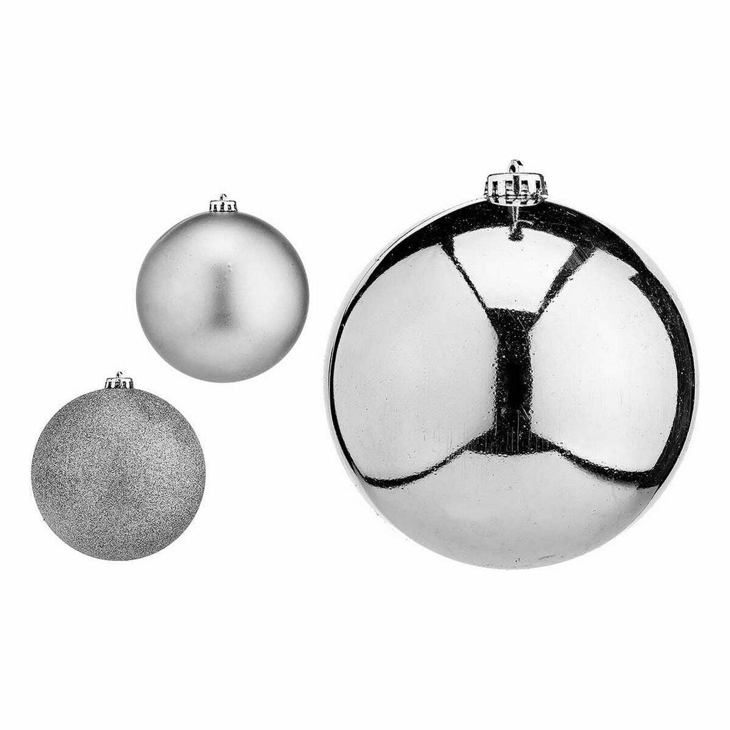Krist+ 00821 Silver Plastic Christmas Ball Set Ø 15 cm (4 Units)
