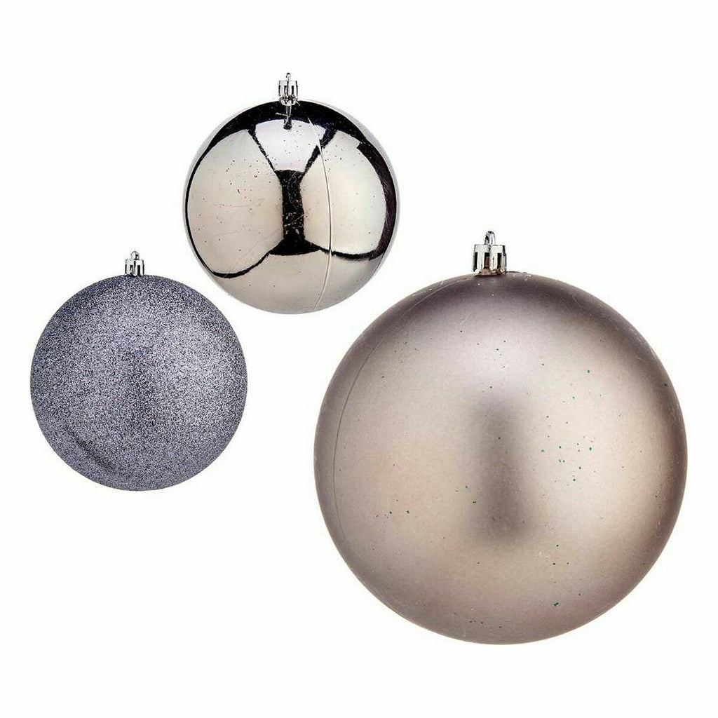 Krist+ 00822 Silver Plastic Christmas Ball Set Ø 12 cm (6 Units)