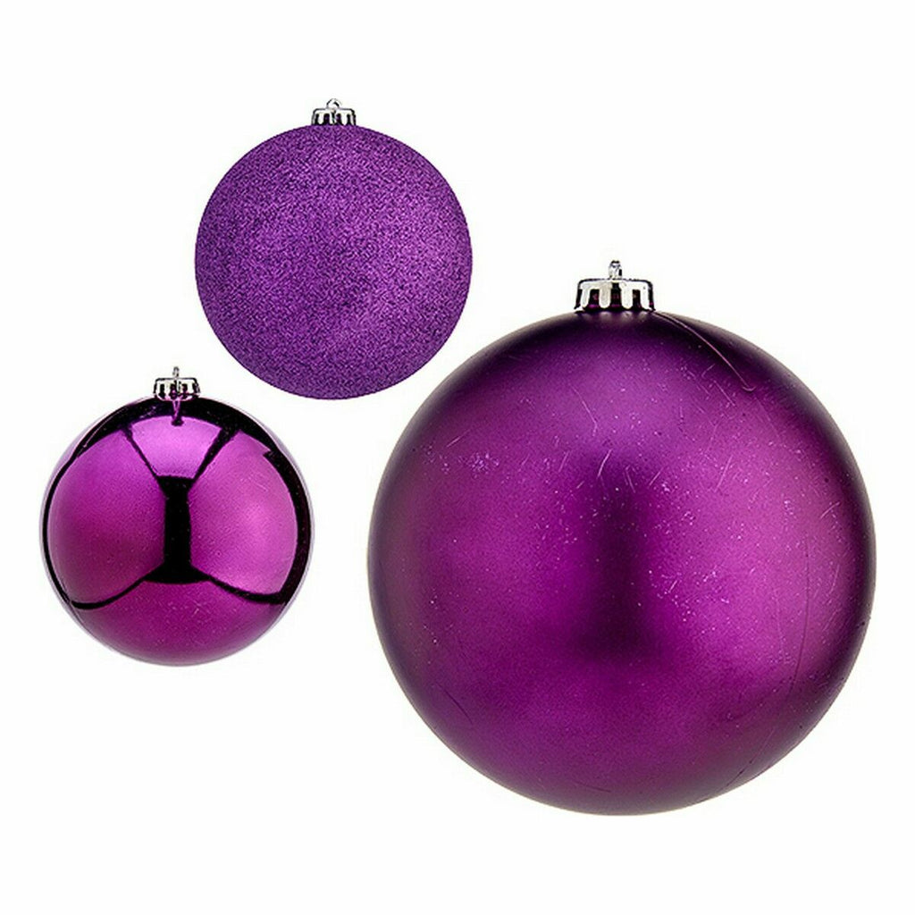 Krist+ 00833 Purple Plastic Christmas Ball Set Ø 15 cm (4 Units)