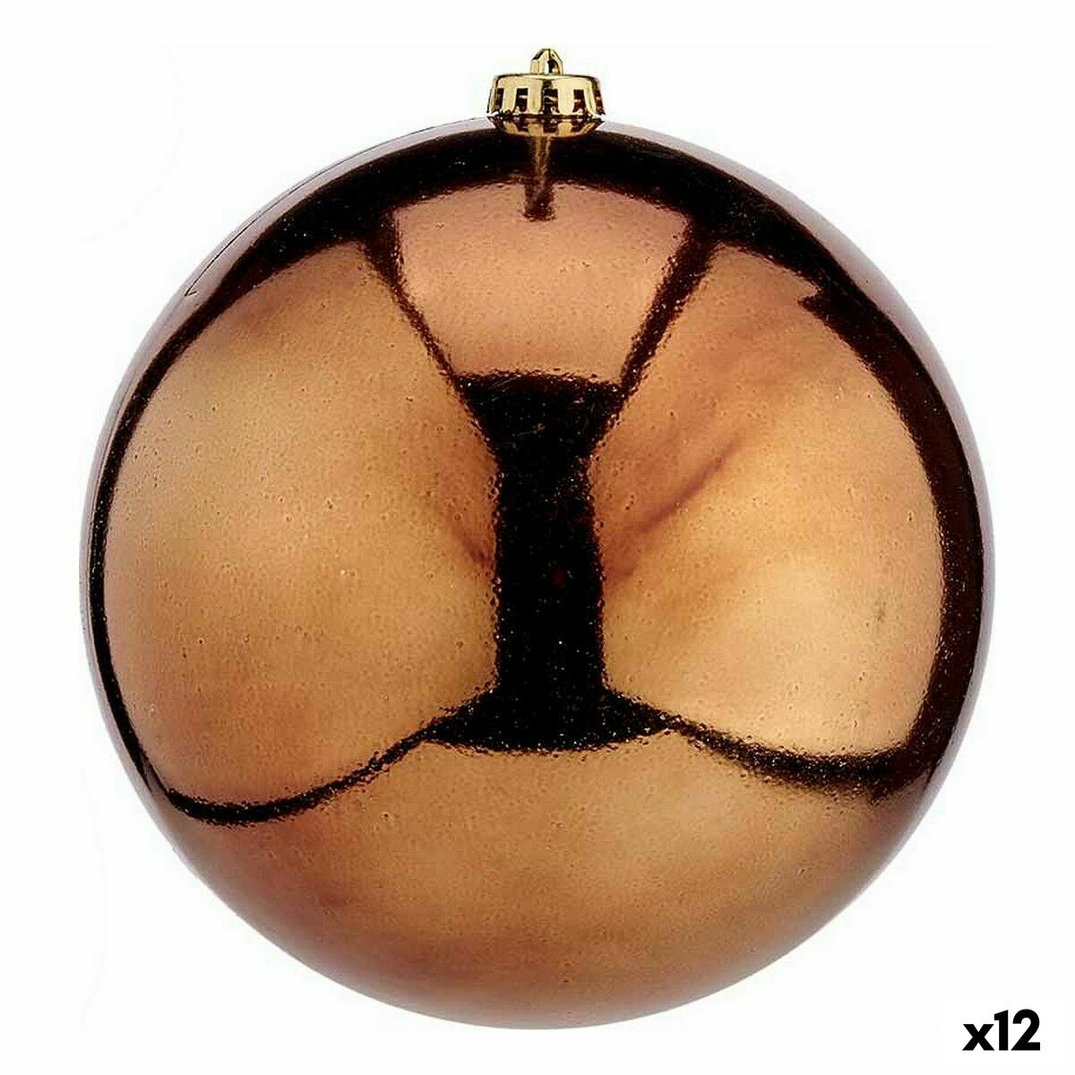 Krist+ 00839 Brown Plastic Christmas Ball (12 Units)