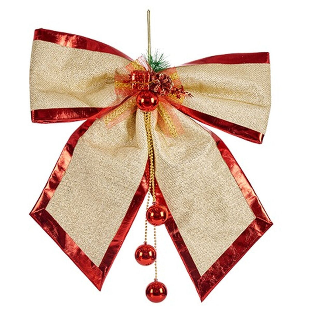 Krist+ 01467 Red Gold Plastic Bow 53 x 50 x 9 cm Christmas Ornament (4 Units)