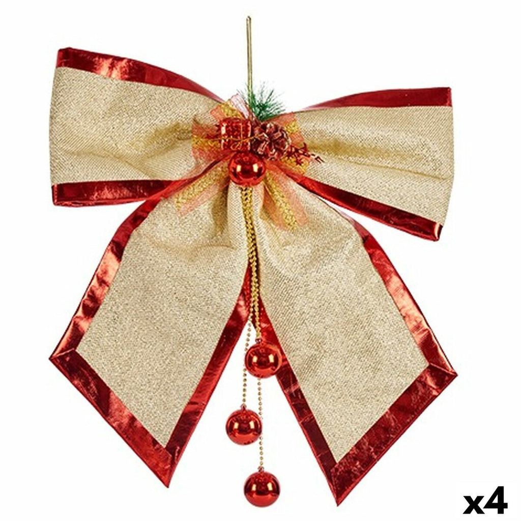 Krist+ 01467 Red Gold Plastic Bow 53 x 50 x 9 cm Christmas Ornament (4 Units)