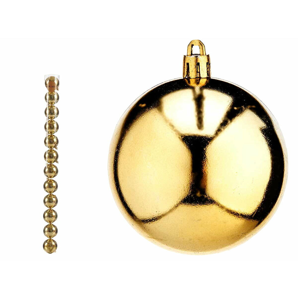 Set of 12 Gold PVC Christmas Balls Ø 7 cm
