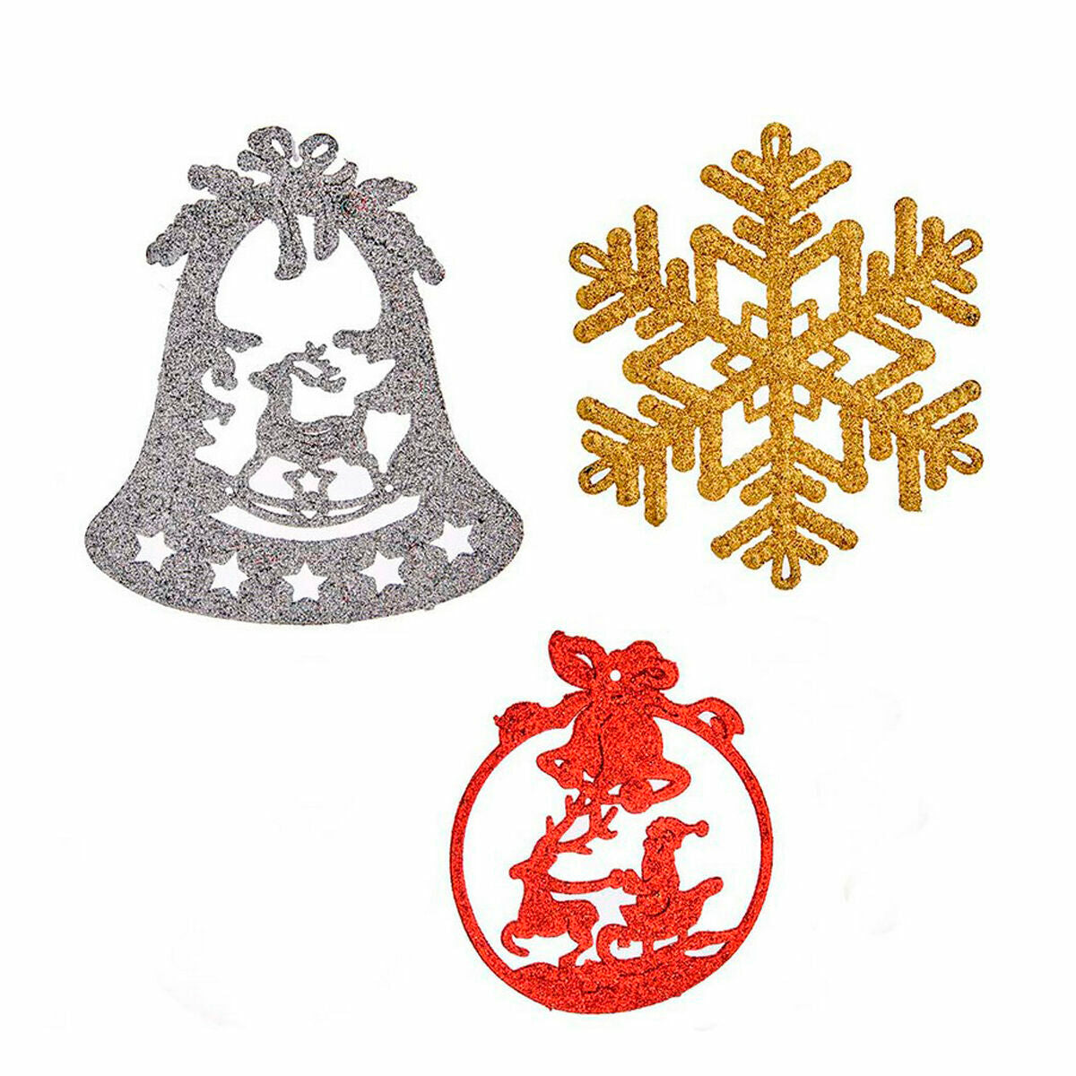 Krist+ 00507 Red Gold Silver Plastic Christmas Decoration Set (24 Pieces)