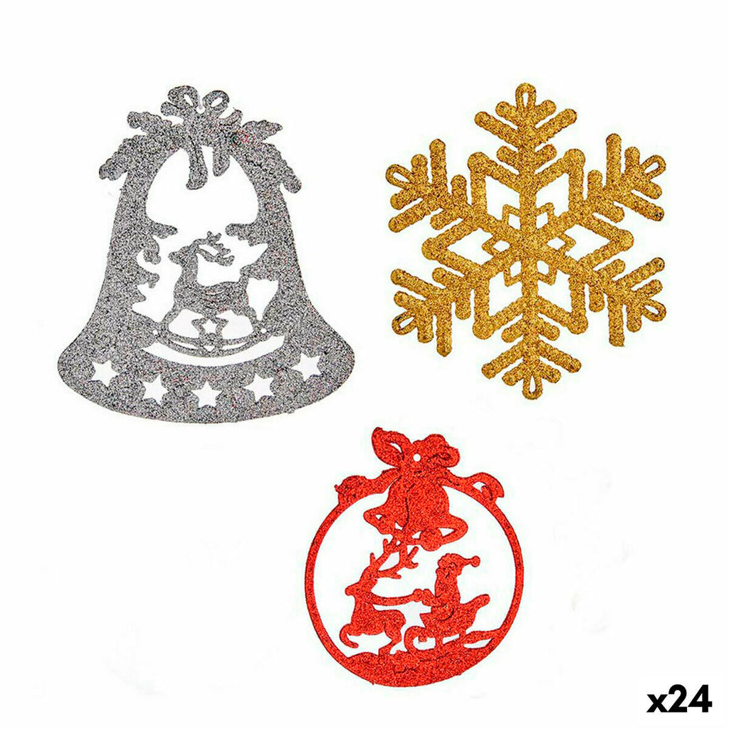 Krist+ 00507 Red Gold Silver Plastic Christmas Decoration Set (24 Pieces)