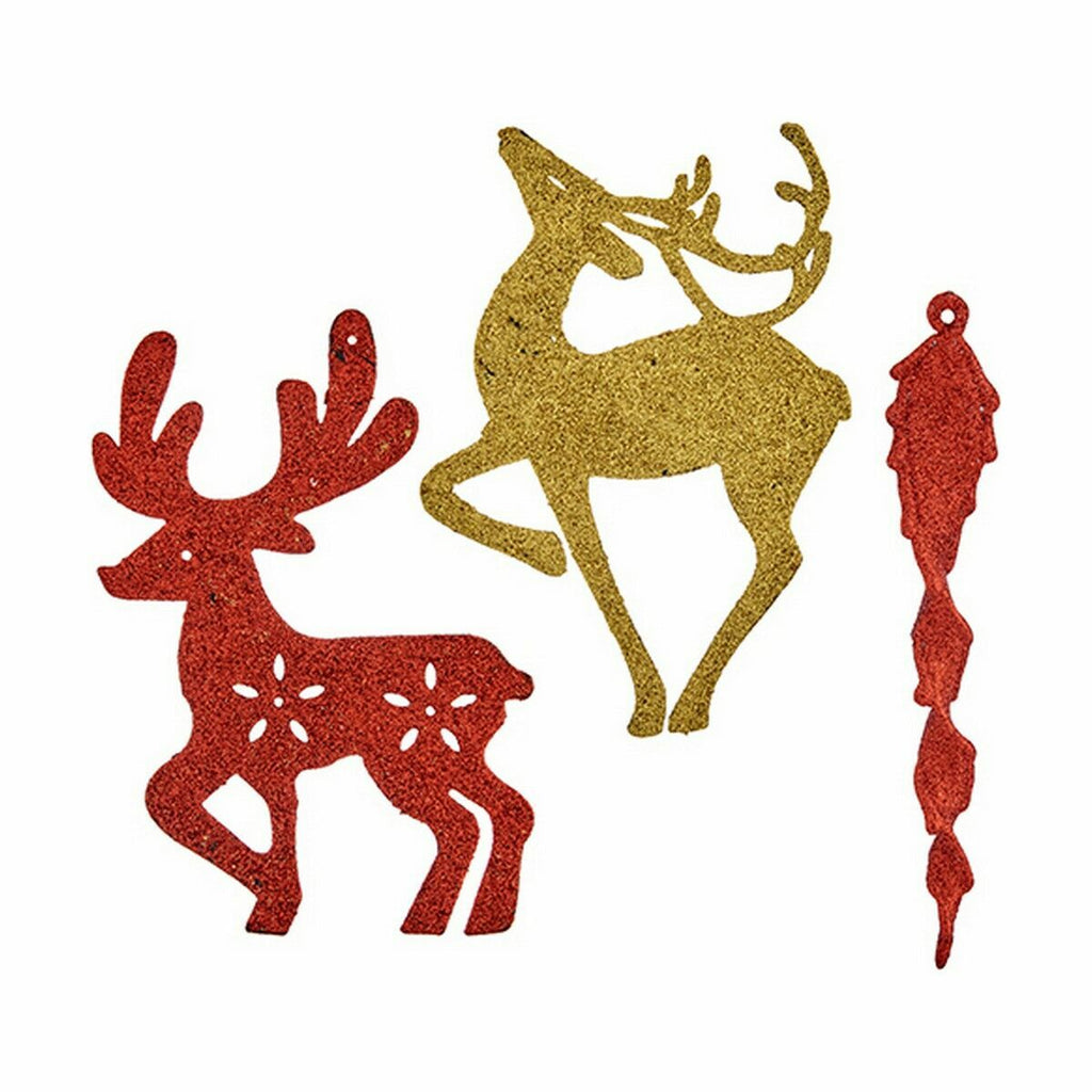 Krist+ 00510 Christmas Decoration Set, Red and Gold, Plastic, 14.5 x 14.5 x 2 cm (24 Units)