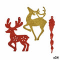 Krist+ 00510 Christmas Decoration Set, Red and Gold, Plastic, 14.5 x 14.5 x 2 cm (24 Units)