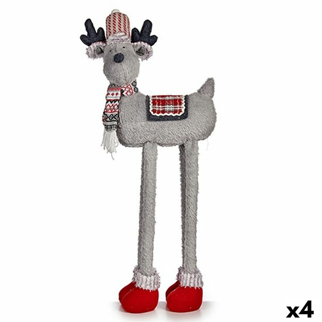 Figura Decorativa Krist+ FG09-PX21385BR Vermelho Cinzento Rena de Natal 23 x 55 x 49 cm (4 Unidades)