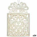 Christmas Ornament Gift Box Glitter Mother-of-Pearl Plastic 7.4 x 11.5 x 4 cm (24 Units)