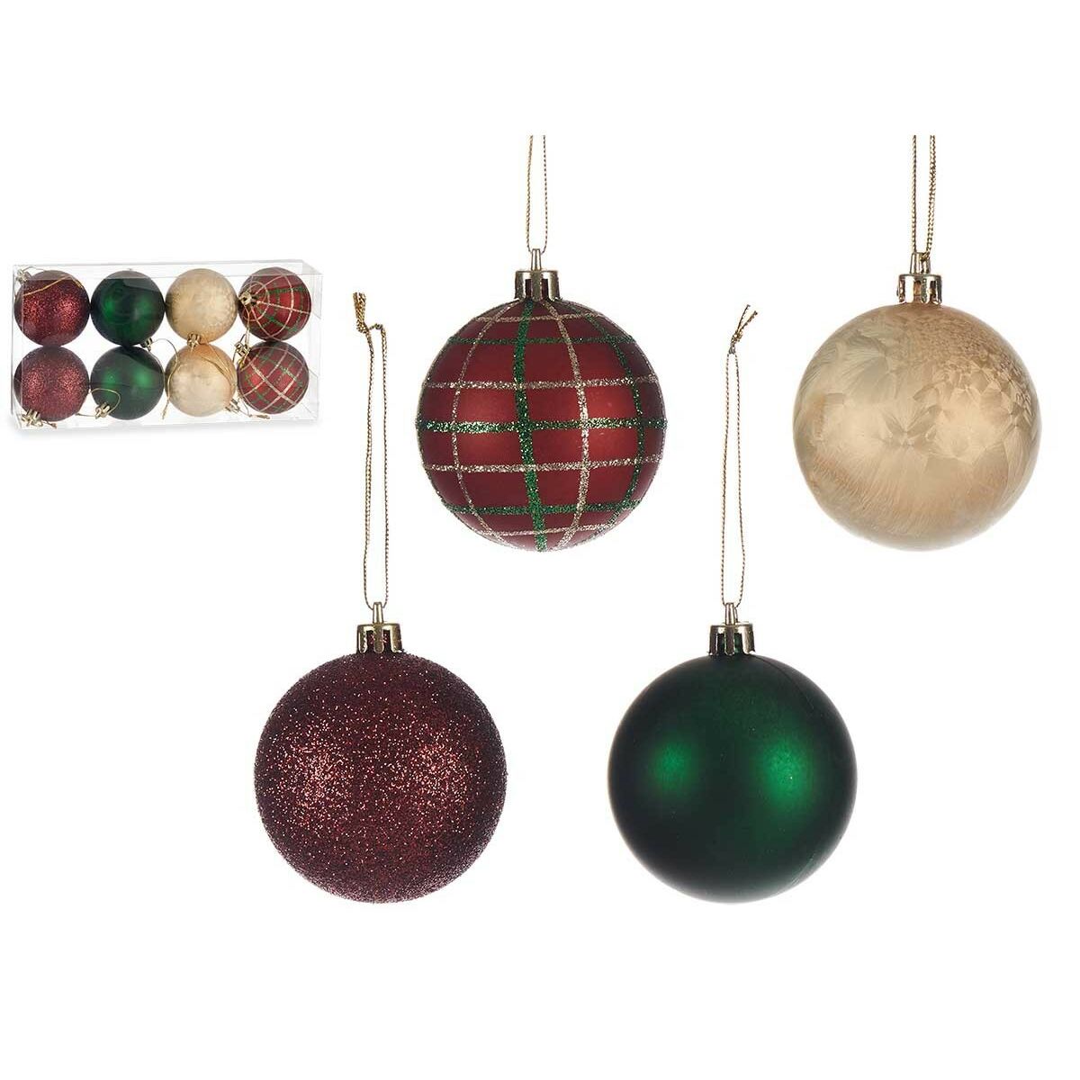 Set of 24 Multicolored Plastic Christmas Balls, 6 cm