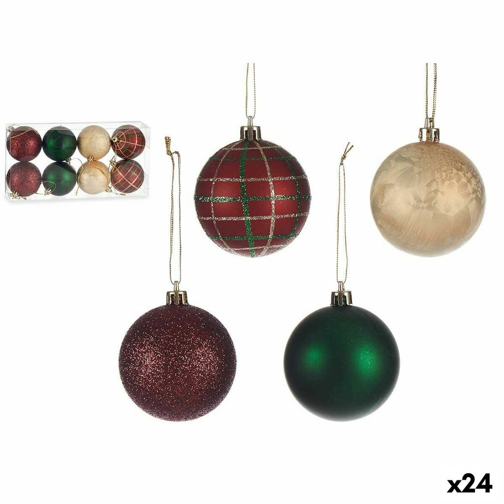 Set of 24 Multicolored Plastic Christmas Balls, 6 cm