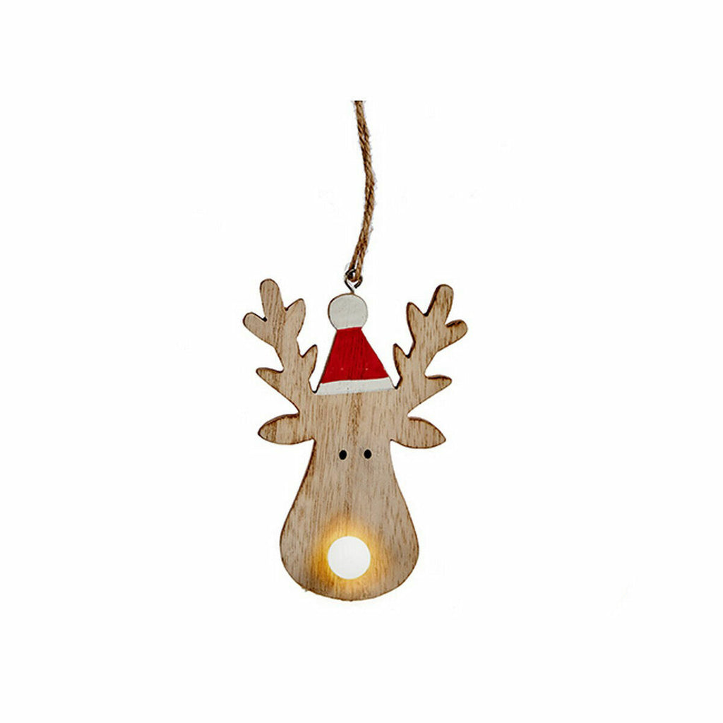 Christmas Reindeer Ornament, Brown Wood, 7.5 x 2.5 x 17 cm (24 Units)