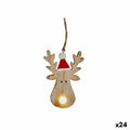 Christmas Reindeer Ornament, Brown Wood, 7.5 x 2.5 x 17 cm (24 Units)
