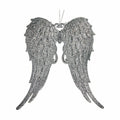 Christmas Ornament Angel Wings Silver Plastic Glitter 13 x 14.5 x 2.5 cm (24 Units)